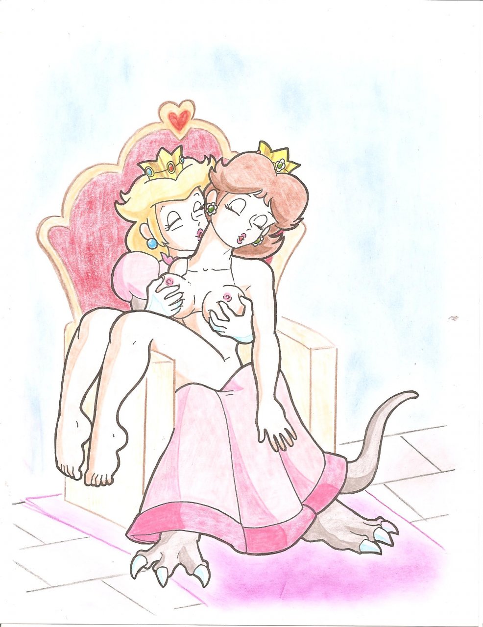 and peach kissing princess daisy Catra she ra princesses of power