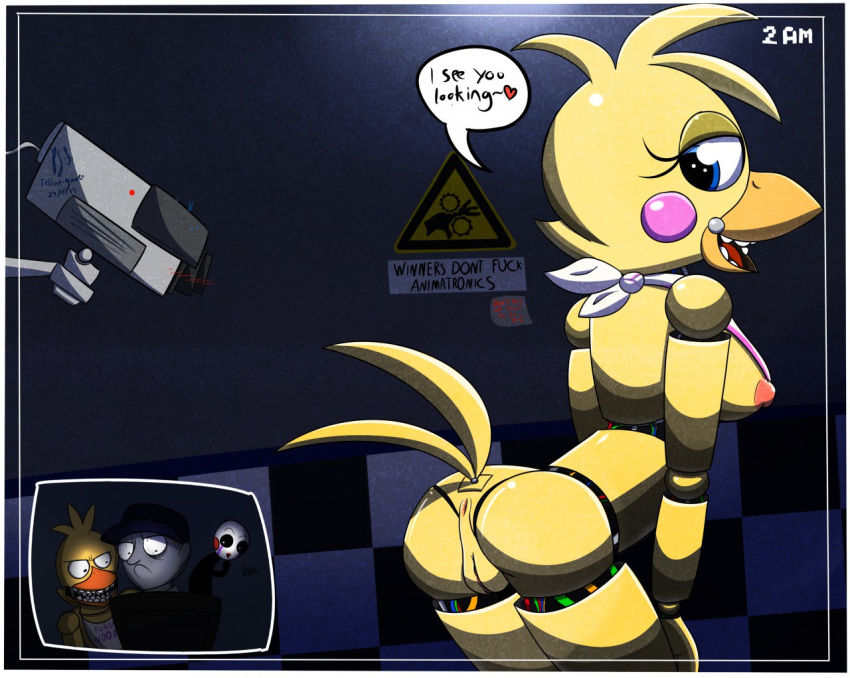 chica night toy x guard Ling-ling drawn together